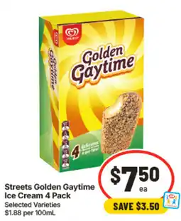 IGA Streets Golden Gaytime Ice Cream 4 Pack offer