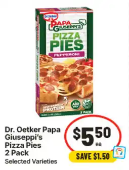 IGA Dr. Oetker Papa Giuseppi's Pizza Pies offer