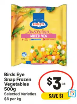 IGA Birds Eye Snap Frozen Vegetables offer