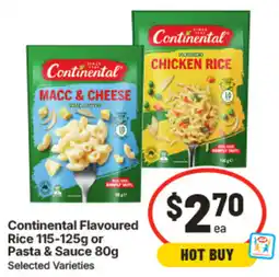 IGA Continental Flavoured Rice or Pasta & Sauce offer
