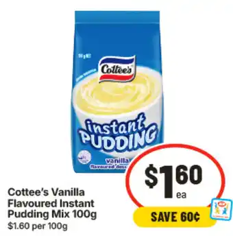 IGA Cottee's Vanilla Flavoured Instant Pudding Mix offer