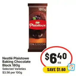 IGA Nestlé Plaistowe Baking Chocolate Block offer
