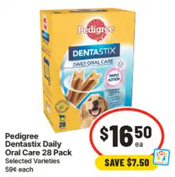 IGA Pedigree Dentastix Daily Oral Care 28 Pack Selected Varieties offer