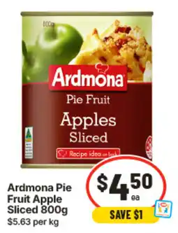 IGA Ardmona Pie Fruit Apple Sliced offer