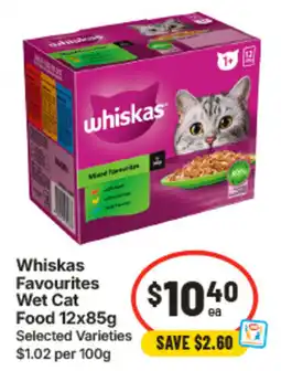 IGA Whiskas Favourites Wet Cat Food offer