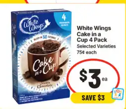 IGA White Wings Cake in a Cup 4 Pack offer