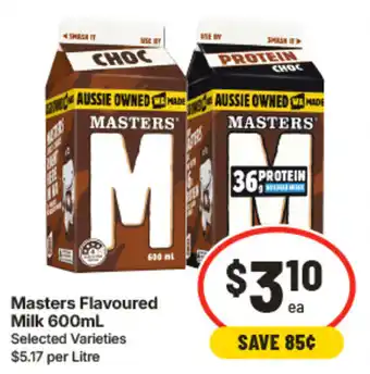 IGA Masters Flavoured Milk offer