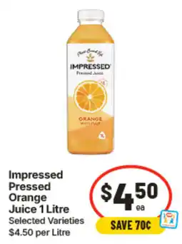 IGA Impressed Pressed Orange Juice offer