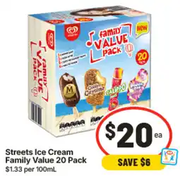 IGA Streets Ice Cream Family Value 20 Pack offer