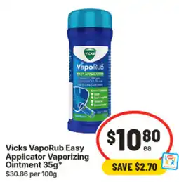 IGA Vicks VapoRub Easy Applicator Vaporizing Ointment offer