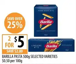 Supabarn Barilla Pasta 500g Selected Varieties offer