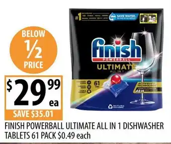 Supabarn Finish Powerball Ultimate All In 1 Dishwasher Tablets offer