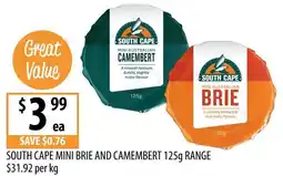 Supabarn South Cape Mini Brie and Camembert offer