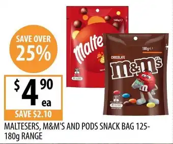Supabarn Maltesers, M&M's and Pods Snack Bag offer