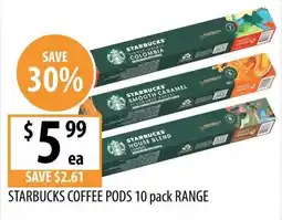 Supabarn Starbucks Coffee Pods 10 pack Range offer