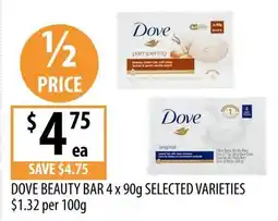 Supabarn Dove Beauty Bar Selected Varieties offer