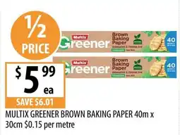 Supabarn Multix Greener Brown Baking Paper offer