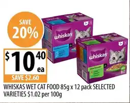Supabarn Whiskas Wet Cat Food Selected Varieties offer