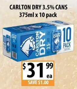 Supabarn Carlton Dry 3.5% Cans offer