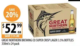 Supabarn Great Northern Brewing Co Super Crisp Lager offer