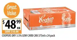 Supabarn Coopers Dry 3.5% Low Carb offer