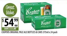 Supabarn Coopers Original Pale Ale Bottles & Cans offer