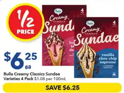 Ritchies Bulla Creamy Classics Sundae Varieties offer