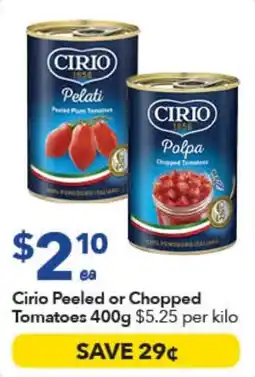 Ritchies Cirio Peeled or Chopped Tomatoes offer