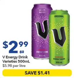 Ritchies V Energy Drink Varieties offer