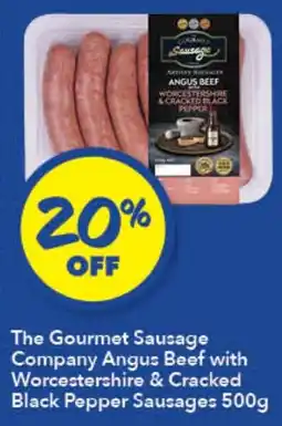 Ritchies The Gourmet Sausage Company Angus Beef with Worcestershire & Cracked Black Pepper Sausages offer