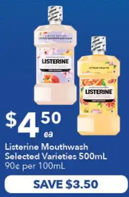 Ritchies Listerine Mouthwash Selected Varieties offer