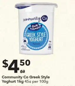 Ritchies Community Co Greek Style Yoghurt offer