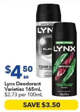 Ritchies Lynx Deodorant Varieties offer