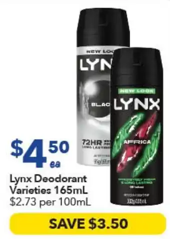 Ritchies Lynx Deodorant Varieties offer