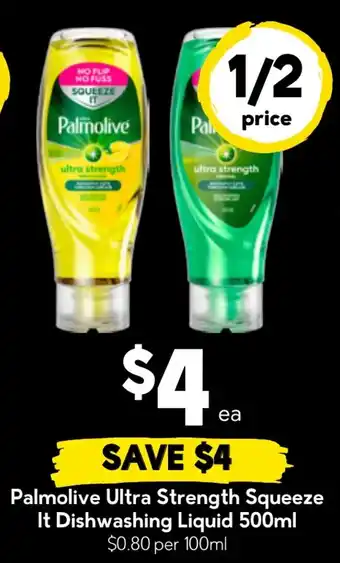 Drakes Palmolive Ultra Strength Squeeze It Dishwashing Liquid offer
