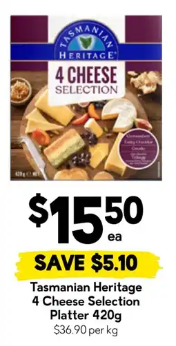 Drakes Tasmanian Heritage 4 Cheese Selection offer