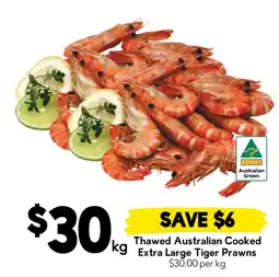 Drakes Australian Cooked Extra Large Tiger Prawns offer