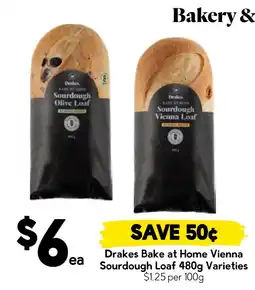 Drakes Drakes Bake at Home Sourdough Loaf Varieties offer