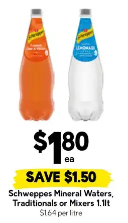 Drakes Schweppes Mineral Waters, Traditionals or Mixers offer