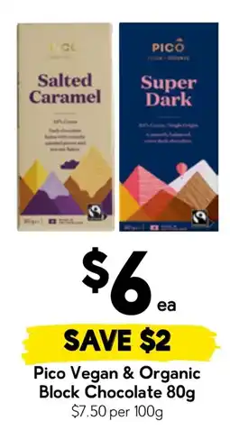 Drakes Pico Vegan & Organic Block Chocolate offer