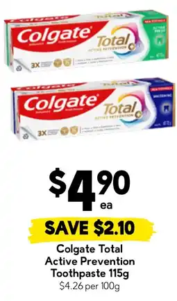 Drakes Colgate Total Active Prevention Toothpaste offer
