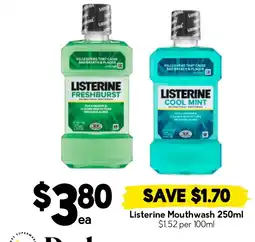 Drakes Listerine Mouthwash offer
