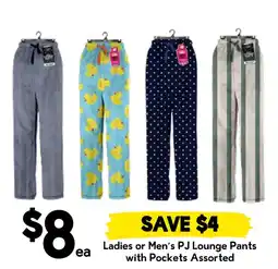 Drakes Ladies or Men's PJ Lounge Pants with Pockets Assorted offer