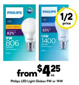 Drakes Philips LED Light Globes 9W or 14W offer