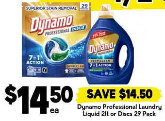 Dynamo Professional Laundry Liquid 2Lt or Discs 29 Pack