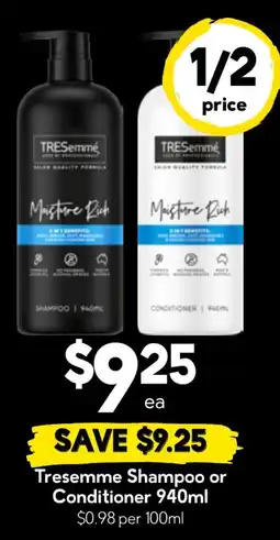 Drakes Tresemme Shampoo or Conditioner offer
