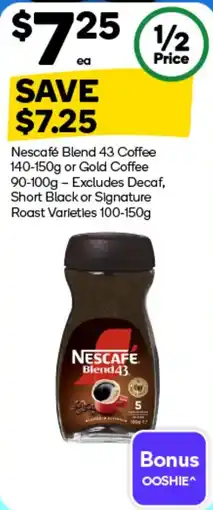 Woolworths Nescafe Blend 43 Coffee offer
