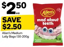 Woolworths Allen's Medium Lolly Bags offer