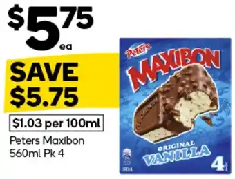 Woolworths Peters Maxibon offer