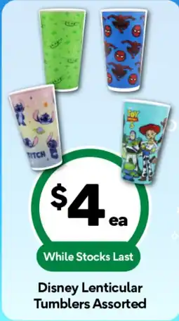 Woolworths Disney Lenticular Tumblers Assorted offer
